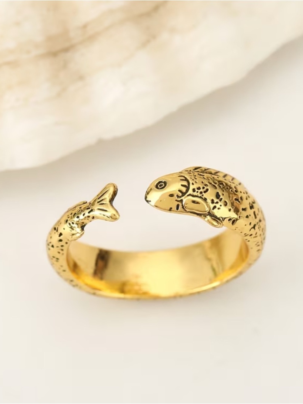 Gold Fish Wrap Ring - Unbranded